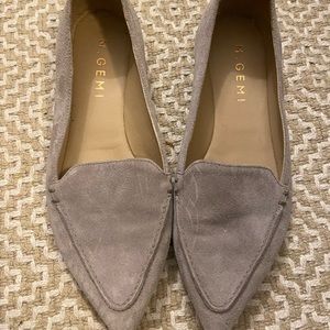 M. Gemi gray suede flats/pointed toe loafers Italian made